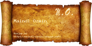 Maindl Ozmin névjegykártya